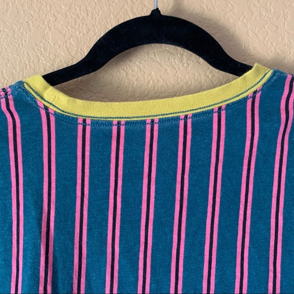 Valor Collective Men’s Striped Green & Pink Miami Shirt - X-Large - Picture 7 of 8